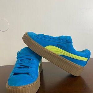 PUMA Rihanna Fenty Vibrant Blue and Lime Sneakers